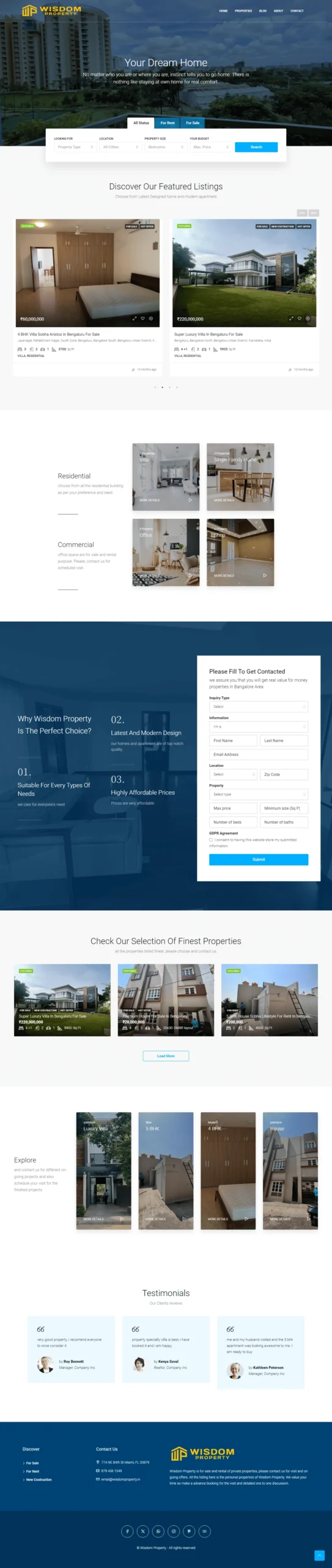 web design of realestate scaled